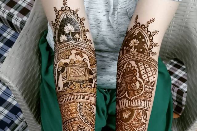 semi bridal henna design ll full hand bridal design for hand ll neha's c...  | Bridal henna designs, Henna design, Floral henna designs