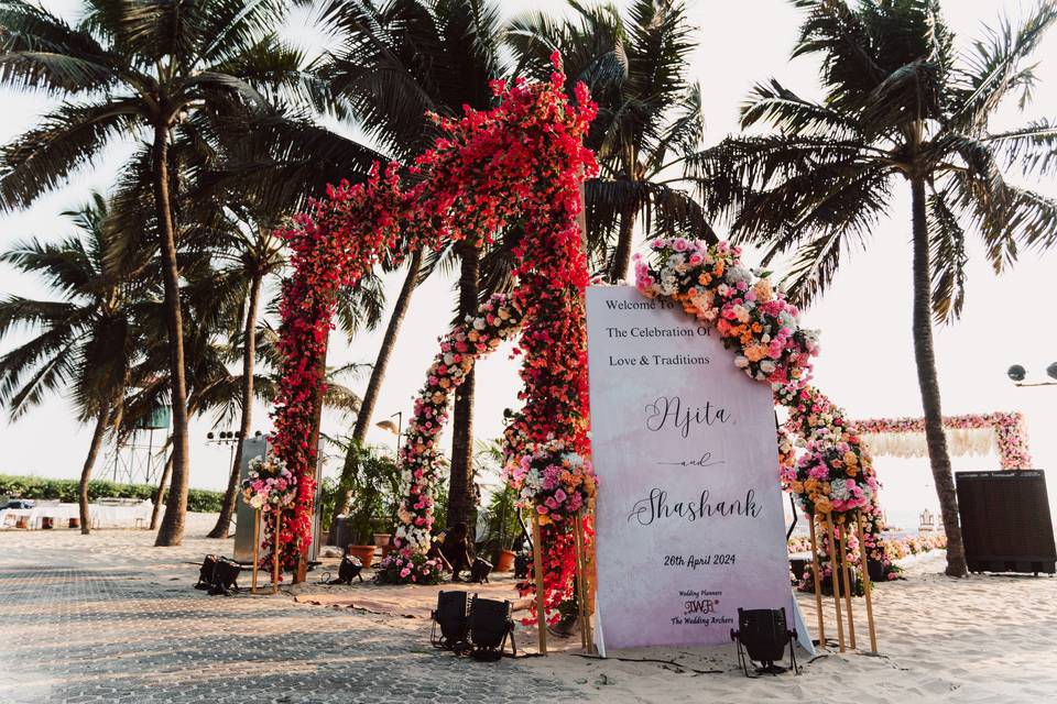 Beach Wedding Entrance Decor