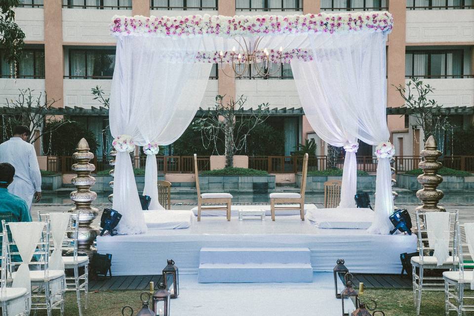 White Vintage Wedding Mandap