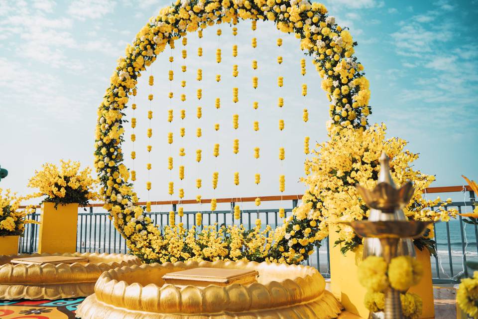 Haldi Backdrop by the Sea