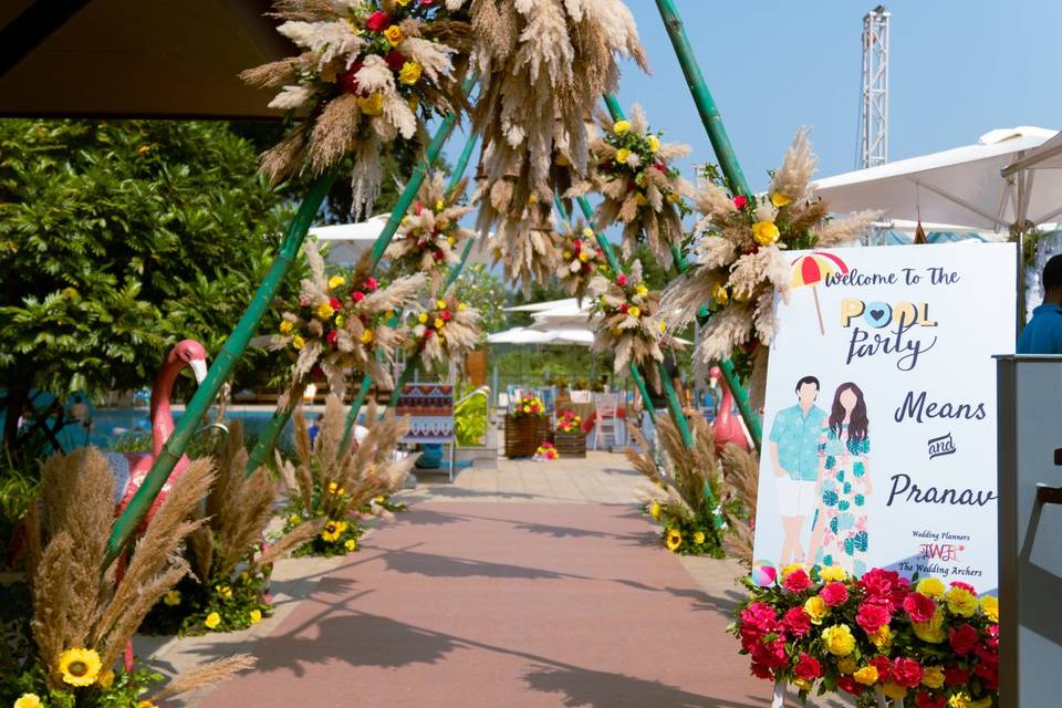 Tropical Pool Party Entrance