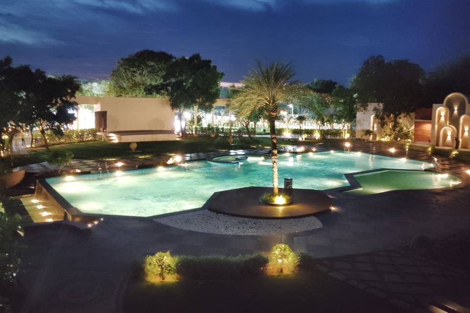 Swimming Pool Night View