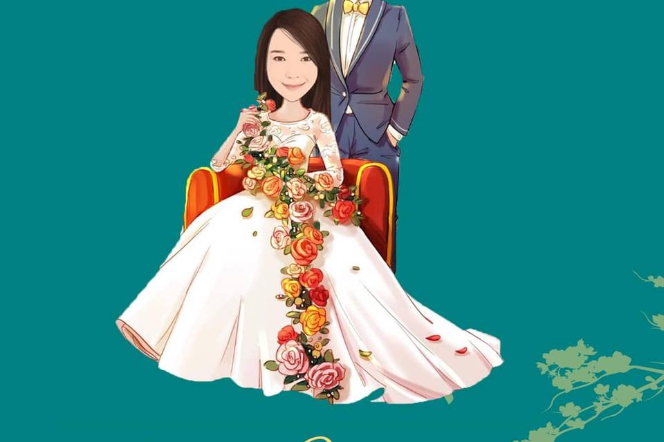 Caricature Wedding card