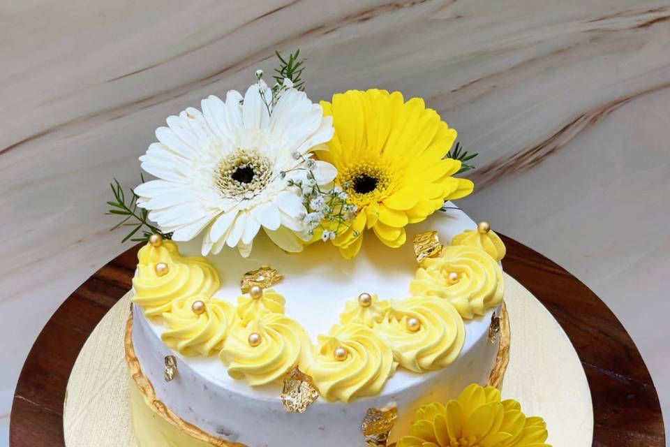 Floral Engagement Cake