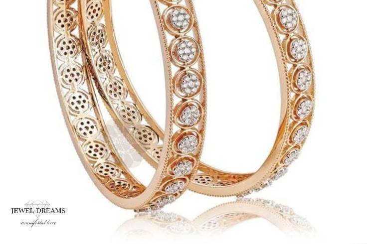 Rose Gold Floral Bangles