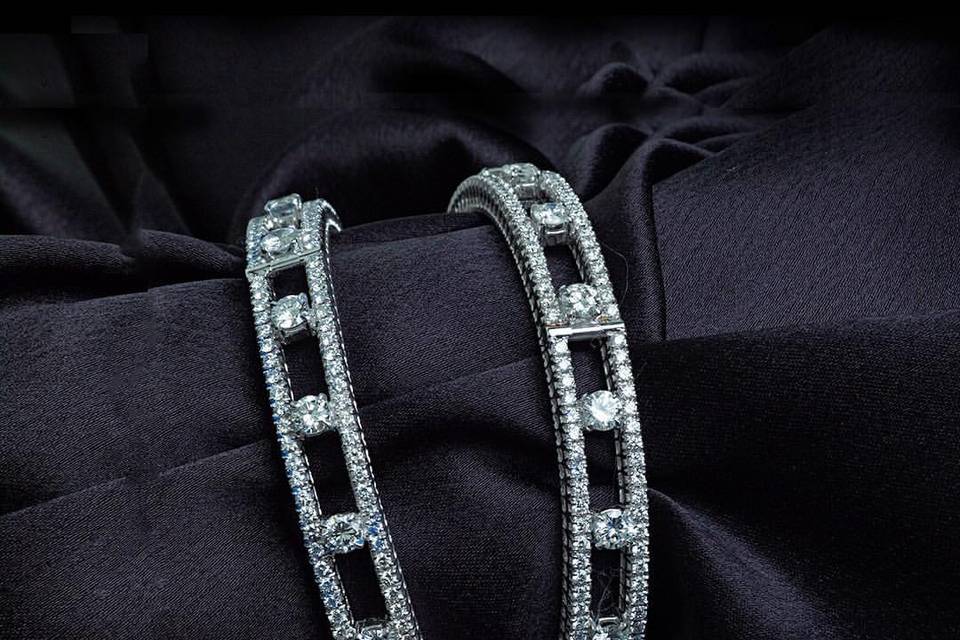 White Gold Diamond Bangles