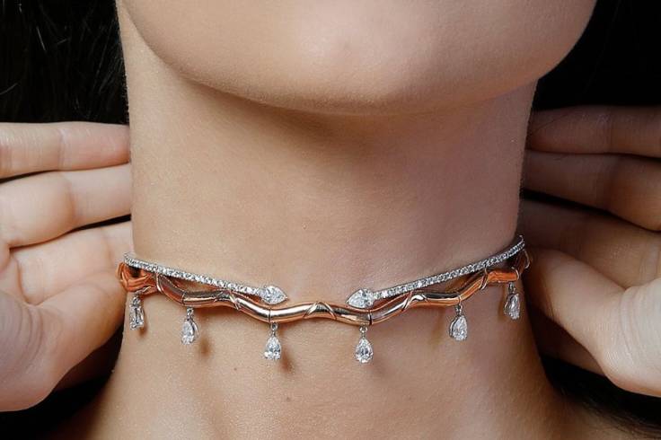 Dual Tone Diamond Choker