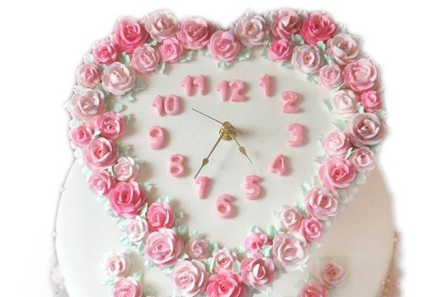 Rose heart step cake