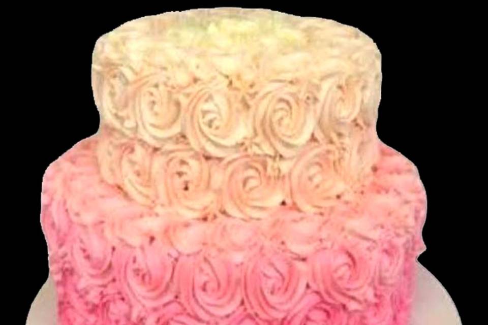 Colourful step roses cake