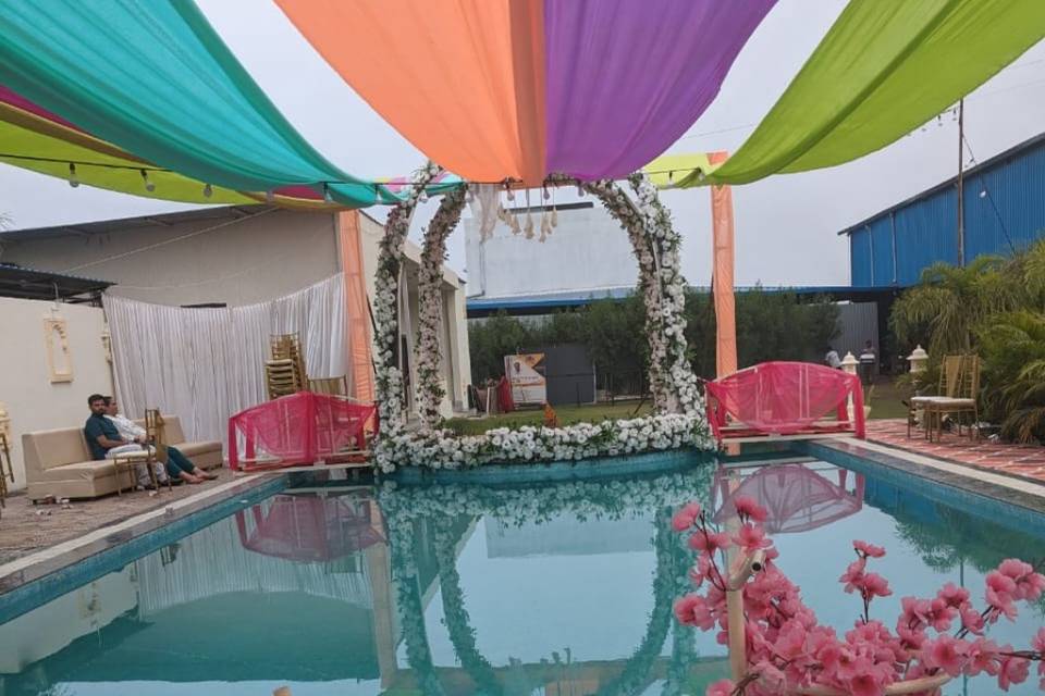 Mandap on pool