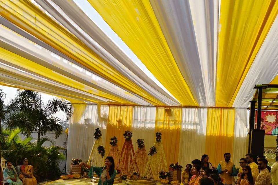 Anchor at haldi ceremony