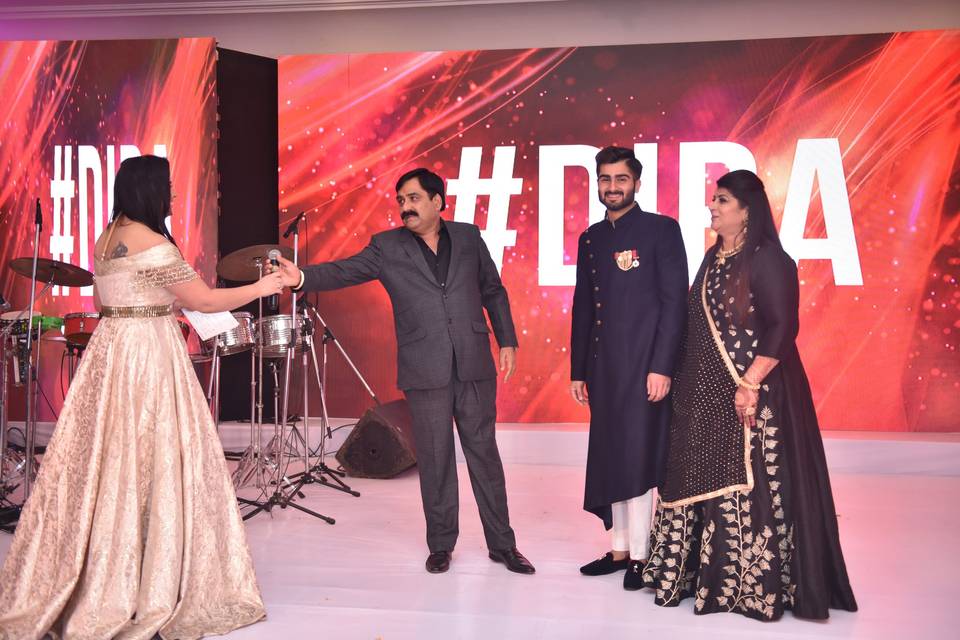 Groom with Parents on Stage