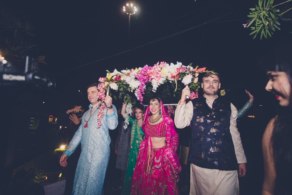 Bride entry with chadar