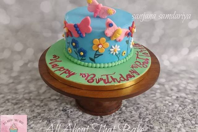 Happy Birthday Royal Blue Designer Cake With Your Name