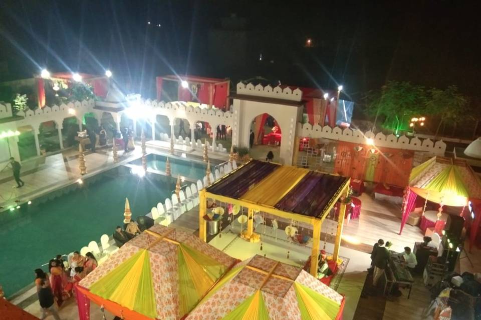 Pool area for haldi& sangeet