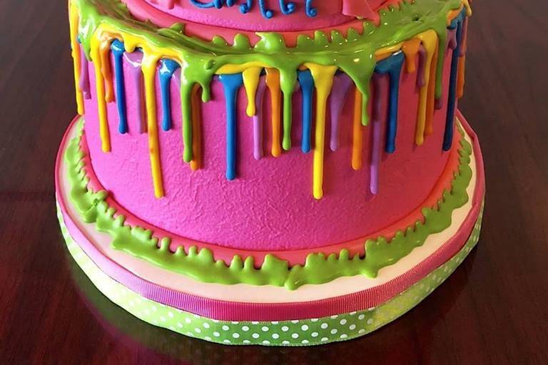 Slime Cake topper - Personalised Slime Themed Party Decorations - Clea –  Psychobakes