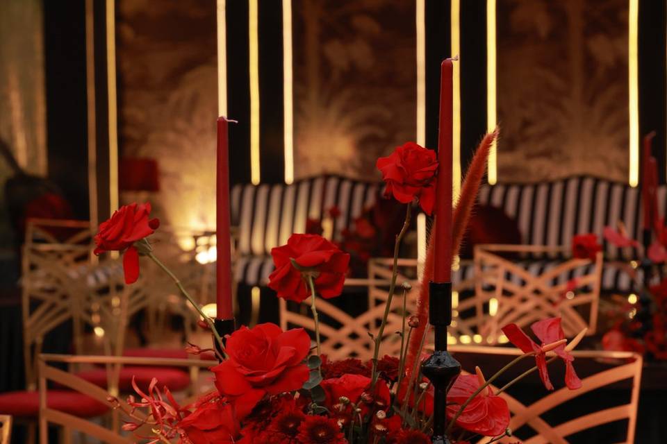 Red themed reception