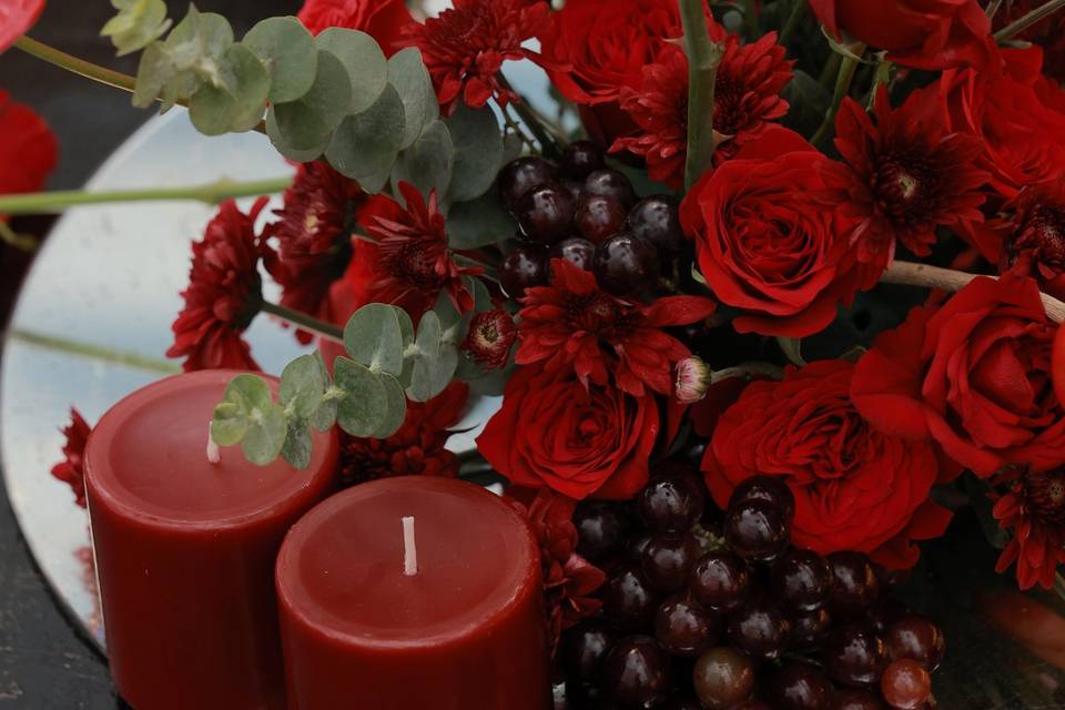 Red themed reception