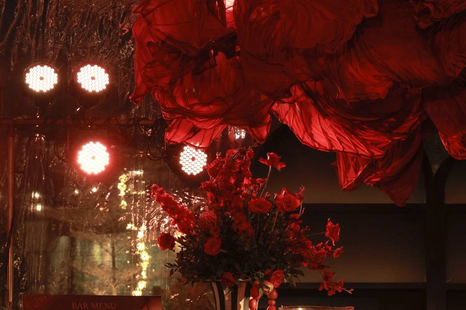 Red themed reception