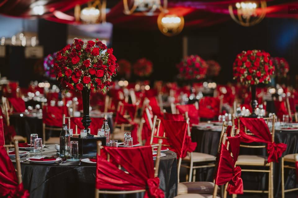 Red themed reception
