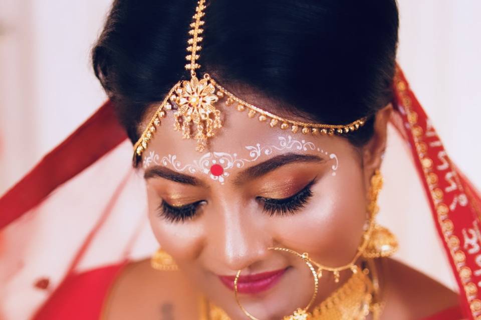 Bridal look on dusky skin