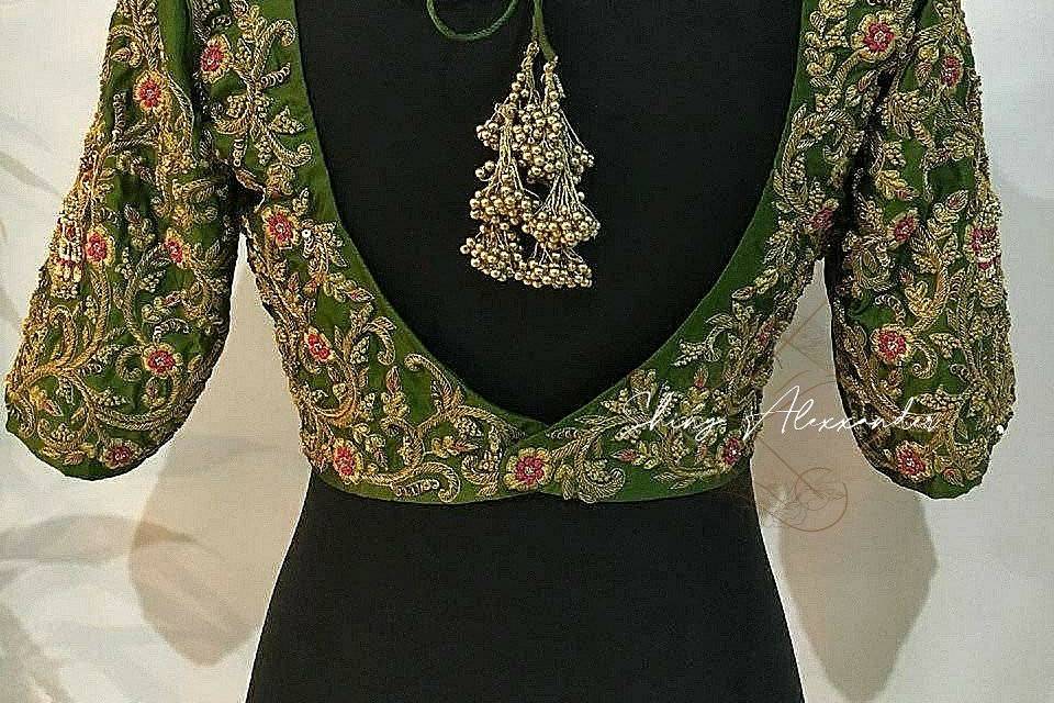 Hand embroidery Bridal blouse