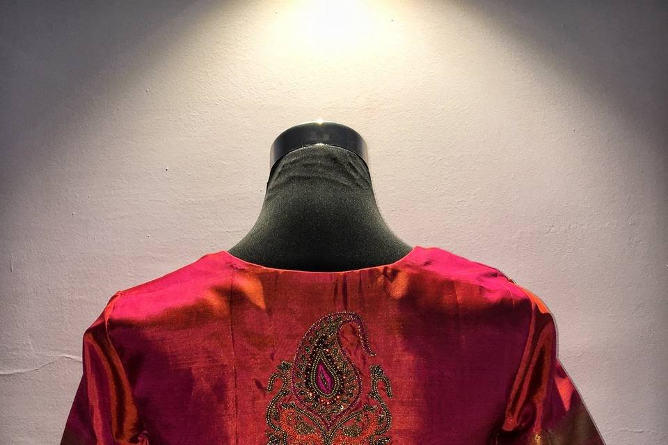 Embroidered saree blouse