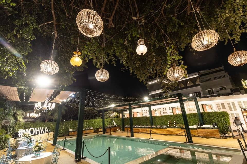 Poolside decor.