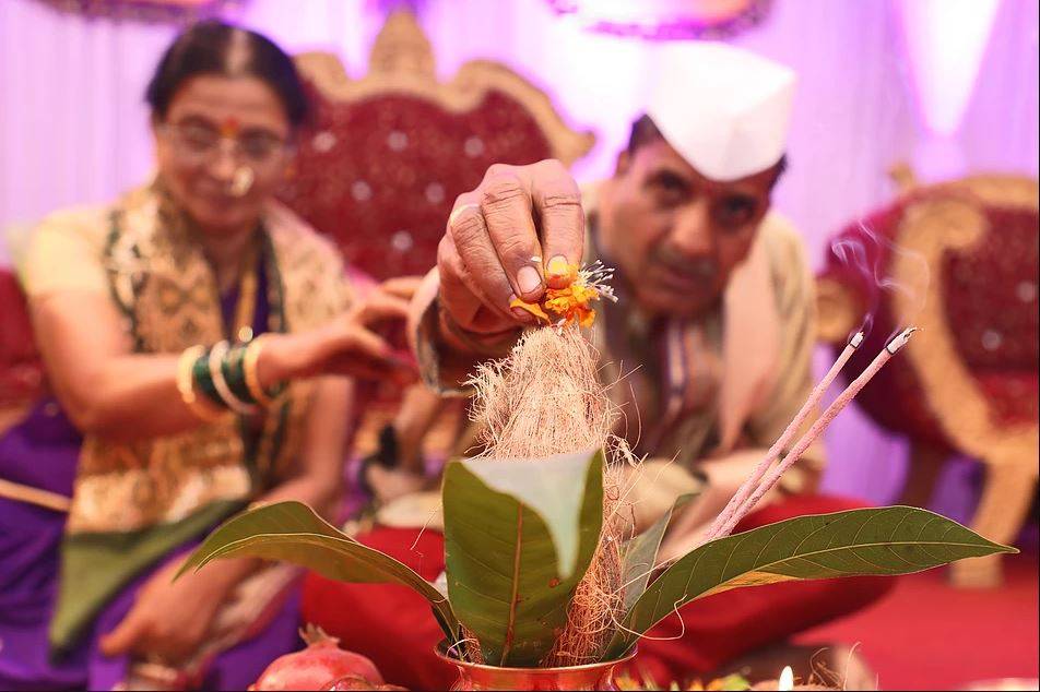 During the puja