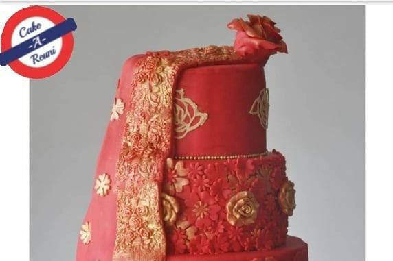 Saree themed Wedding cake